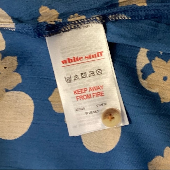 White Stuff blue drawstring dress, viscose, mid length, Size 10 - Picture 12 of 15